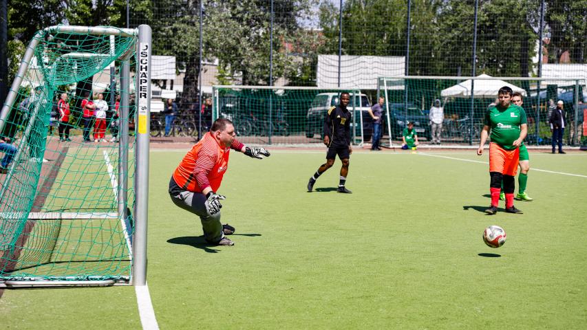 Mosaik Torwart verteidigt das Tor