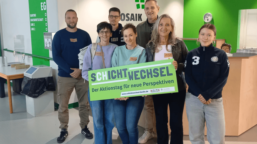 Schichtwechsel in der Mosaik-Betriebsstätte Spandau